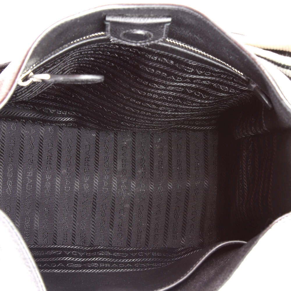 Prada Logo Strap Hobo Leather Medium #236991P24B - Picture 5 of 7